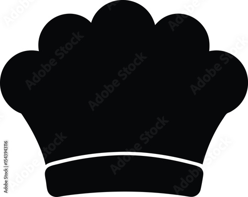 Chef hat vector silhouette, Chef hat flat icon, kitchen silhouette