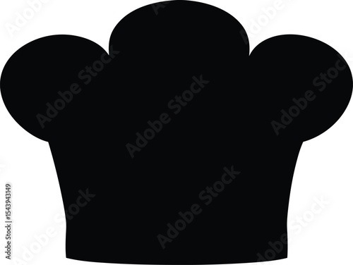 Chef hat vector silhouette, Chef hat flat icon, kitchen silhouette
