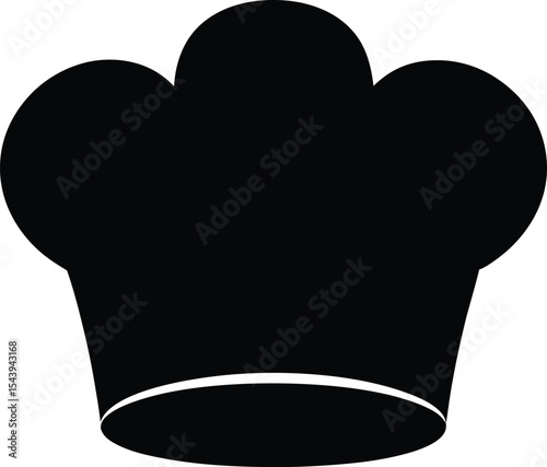 Chef hat vector silhouette, Chef hat flat icon, kitchen silhouette