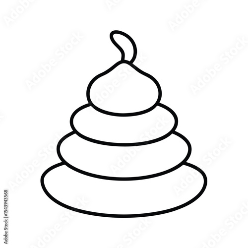 Ratatouille vegetable stack in clean line drawing Vector illustration