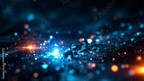 Wallpaper Mural Abstract blue background with glowing bokeh lights and sparkling star particles for a festive holiday design 4k abstract background video Torontodigital.ca