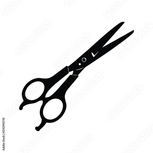 Black silhouette professional hair cutting shears barber scissors salon tools icon
