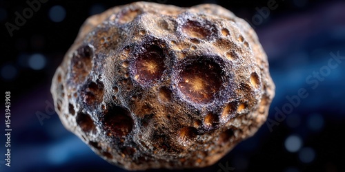 This stunning close-up reveals the intricate details of a textured asteroid in space.