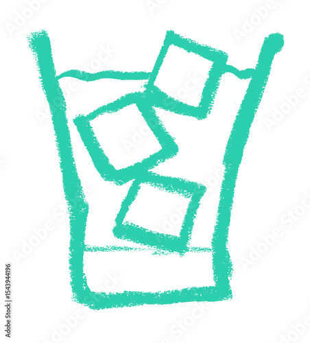 Cocktail And Drink Icon Crayon Chalk Drawing Vector