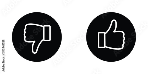 Dislike and like circle icon