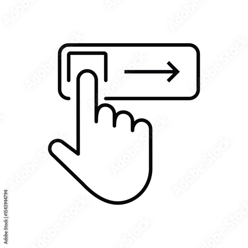 Sliding with finger icon. Slide to Unlock. Digital Unlock or Slider.