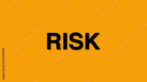 Risk elegant text animation. business concept with beautiful yellow background