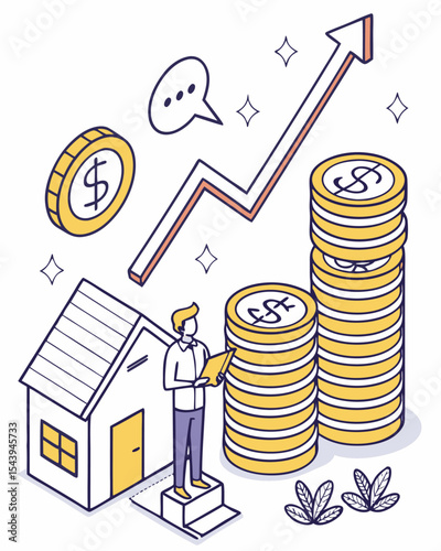 Real Estate Investment Growth – Financial Success and Property Market Illustration