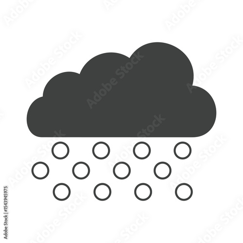 Hail Cloud Icon Vector Weather Forecast Storm Climate Symbol