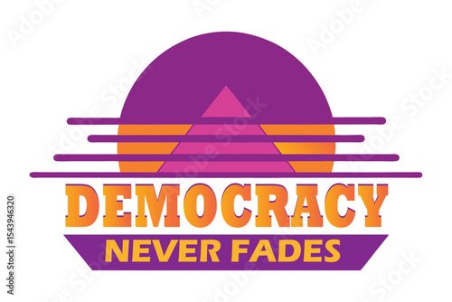 80s Synthwave Democracy Poster: Glowing Vote with Neon Typography & Pixel Art