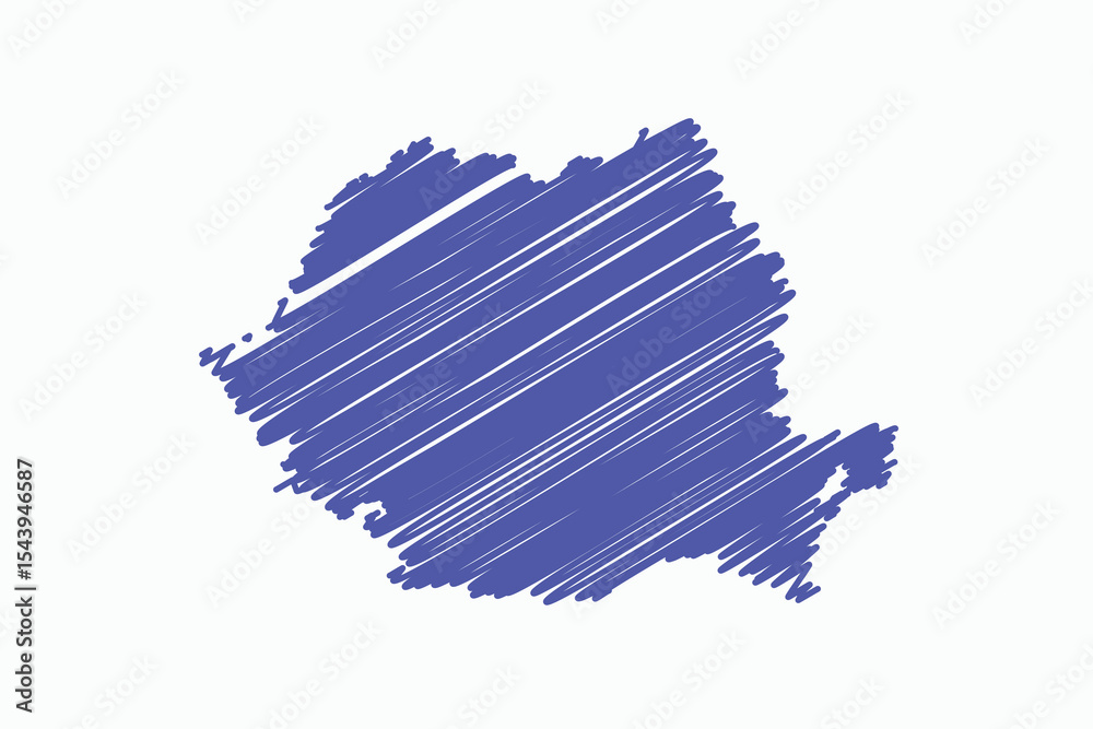 Naklejka premium Flat Design Map of the ROMANIA – Vector Graphic for Print and Web (may contain provinces)