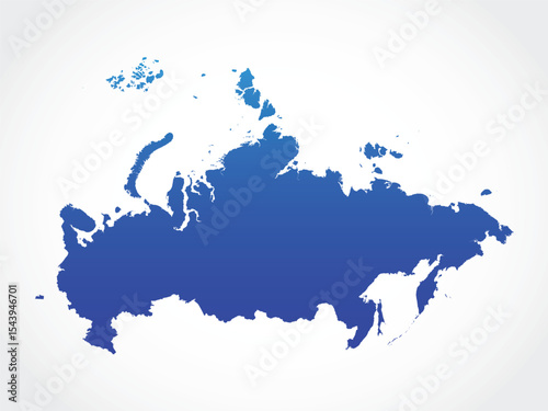 Flat Design Map of the RUSSIA – Vector Graphic for Print and Web (may contain provinces)
