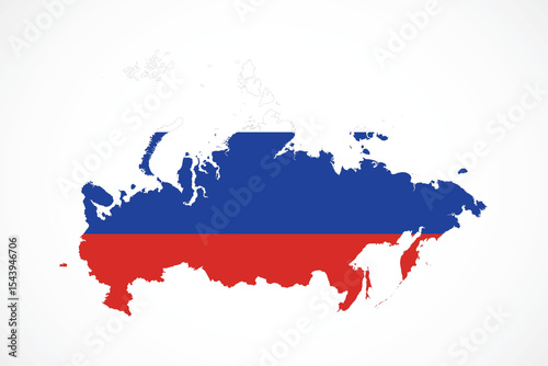 Flat Design Map of the RUSSIA – Vector Graphic for Print and Web (may contain provinces)