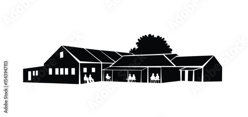 Old age home vector in black color with white background.