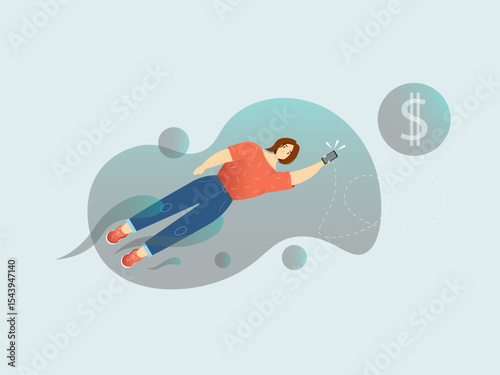 illustration about quick success and earnings