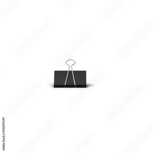 A simple black paper clip used for holding sheets of paper together.