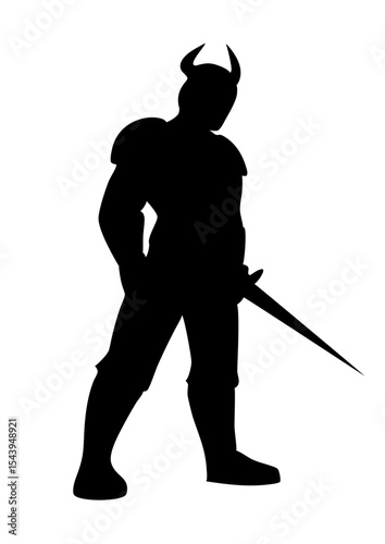 silhouette of a man with a sword
