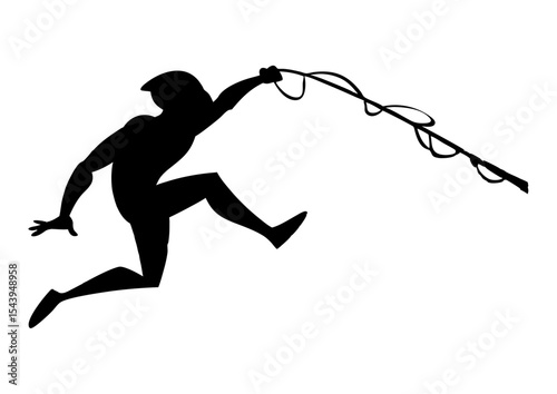 silhouette of running man