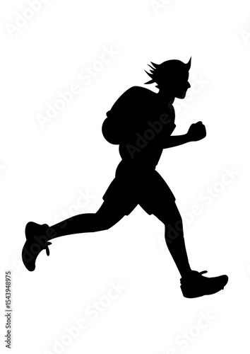silhouette of a man running