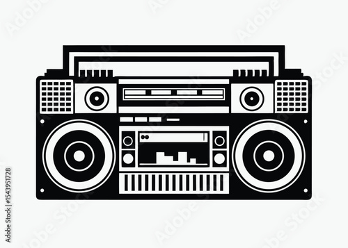 retro radio boombox silhouette