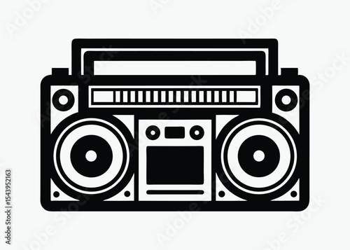 retro radio boombox silhouette