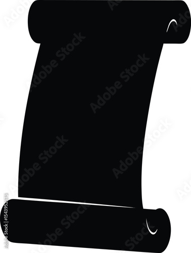 Ancient scroll paper silhouette vector, Ancient scroll parchment paper icon