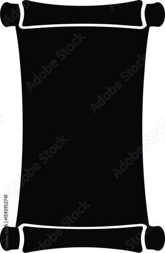 Ancient scroll paper silhouette vector, Ancient scroll parchment paper icon