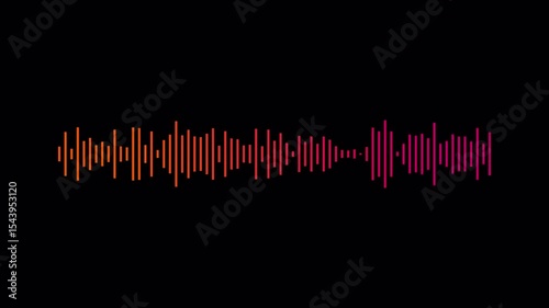 Line sound wave visualization voice record, Sound wave animation, sound wave audio wave form isolated on a transparent background. Audio waveform background. Audio sound waves spectrum animation.