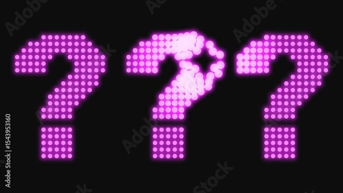 Neon Question Mark Animation with Particle Movement – Glowing Red on Black