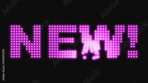 Neon Red “NEW” Animated Text Made of Particles – Glowing Motion Graphic