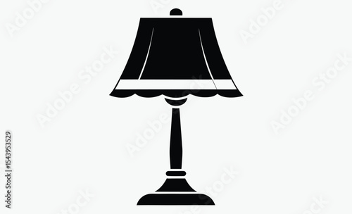 table lamp shade silhouette, home lighting icon, modern decor element, interior design illustration