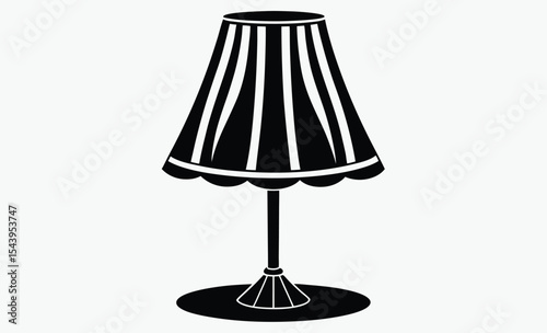table lamp shade silhouette, home lighting icon, modern decor element, interior design illustration