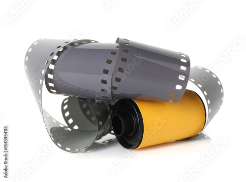 Roll of photographic film isolated on white photo