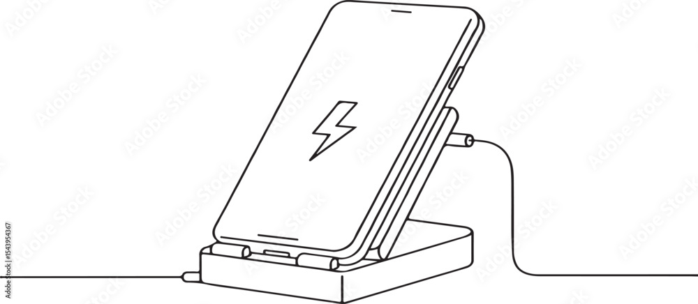 Fototapeta premium Mobile Phone Charging Status: Powering Up Efficiently
