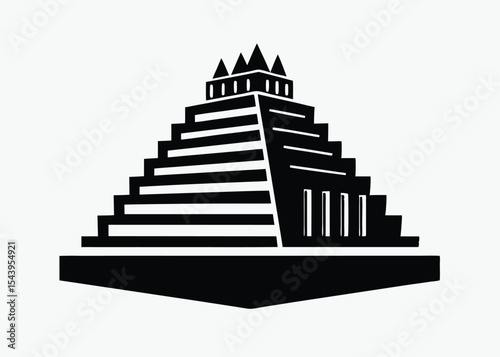 babylonian ziggurat silhouette, babylonian ziggurat silhouette vector illustration 