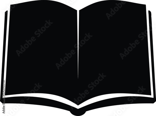 book silhouette vector, open book icon