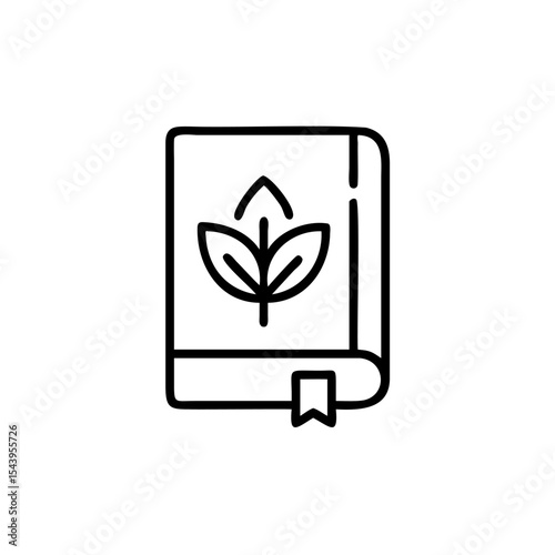 Black Line Drawing Book Eco Leaves Symbol Nature Environment Guide plant ecology