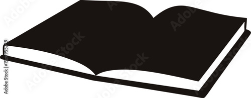 book silhouette vector, open book icon