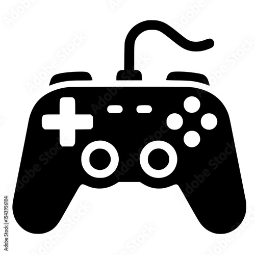 Minimalist Gamepad Silhouette – Black SVG Clipart Icon