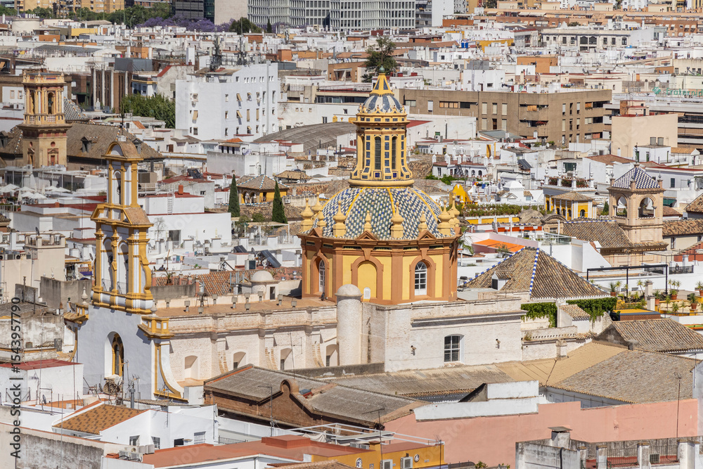 Fototapeta premium Casco Antiguo, Seville, Andalusia, Spain. View of Seville from the roof of the Cathedral.