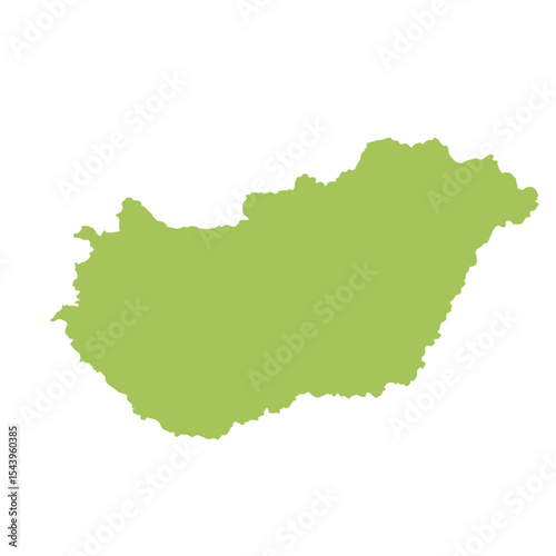 Map of Hungary, sign silhouette. World Map Globe. Vector Illustration isolated on white background. Europe continent.