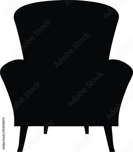 Chair silhouette vector, Office chair silhouette vector illustration, Chair icon