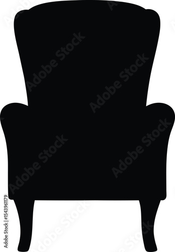 Chair silhouette vector, Office chair silhouette vector illustration, Chair icon