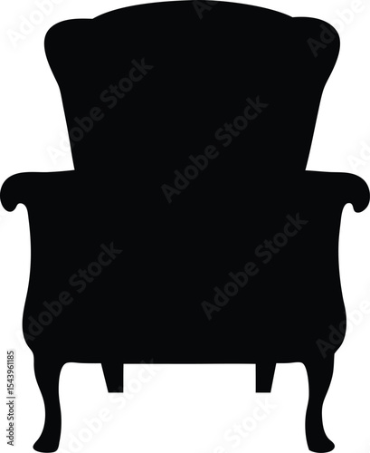 Chair silhouette vector, Office chair silhouette vector illustration, Chair icon