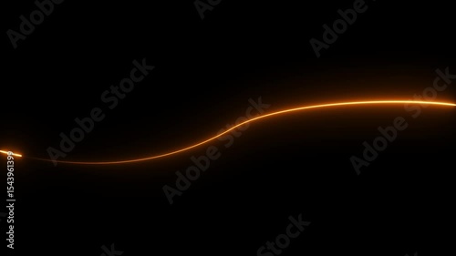 Neon yellow wavy line illuminated against a deep black background