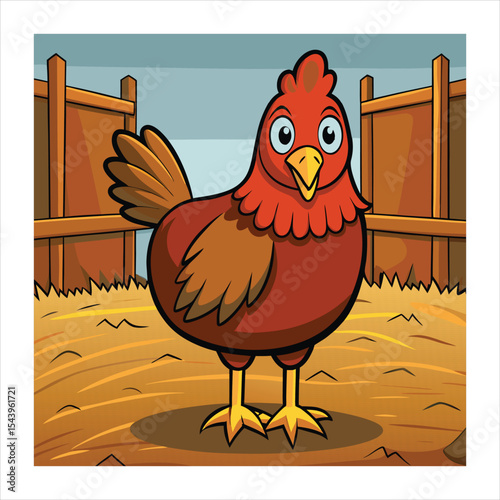 Hen post ginger design and chicken farm advertisement template