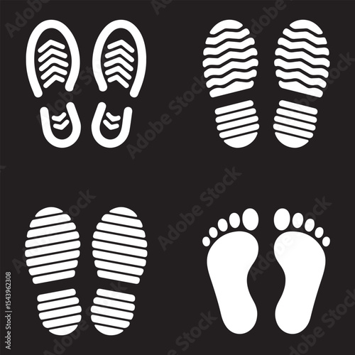 Footprint. Human footprint icon. Baby footprint. Silhouette of footprints. Vector illustration. baby footprints, perfect for baby footprints logos and icons eps 10