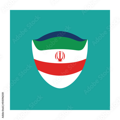 Iran Flag on Face Mask Clean Minimal Vector
