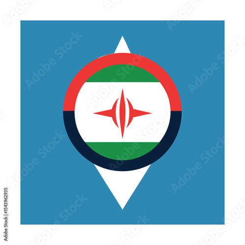 Free Download Iran Flag on Compass Location Pin Vector - GFXLoad
