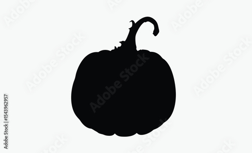 pumpkin silhouette icon, Halloween spooky pumpkin, jack o’ lantern vector, black and white clipart